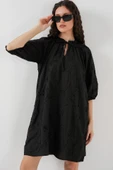 Desenli Kısa Elbise 2528 - Siyah - 3