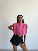 CHANEL VATKALI CROP BLUZ - Fuşya - 2