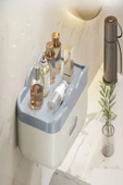 Duvara Monte Tuvalet Kağıdı Kutusu – Su Geçirmez Kapaklı Banyo Kağıtlık, Pratik Organizer - 2
