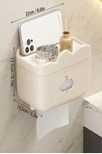 Duvara Monte Tuvalet Kağıdı Kutusu – Su Geçirmez Kapaklı Banyo Kağıtlık, Pratik Organizer - 5
