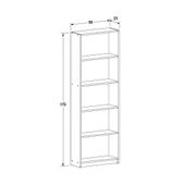 Max 5 Raflı Kitaplık - Florida Meşe 58x170x23 cm - 6