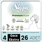Sleepy Bio Natural Premium Plus Hijyenik Ped Mega Paket Gece Extra 26x4 104 Adet thumbnail 1