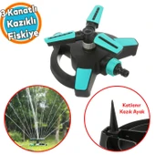 Tablalı Hareketli Su Fıskiyesi 3 Başlıklı Dönerli Bahçe Çim Sulama Aparatı Plastik DY6064G - 1