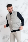 SİR SLİMFİT ÇITÇITLI  ŞİŞME ERKEK YELEK - 9