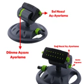 Tablalı Hareketli Su Fıskiyesi Tabancası 16 Çıkışlı Dönerli Bahçe Çim Sulama Aparatı Plastik DY7080 - 3