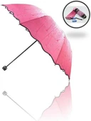 Rüzgara Dayanıklı Su Damlacıklı Haki Rengi Kadın Şemsiye - 1