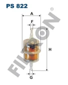 FTR PS822 Fıltron Ps822 Şeffaf Benzin Ara Filtre (Küçük Tip) Üniversal - 1