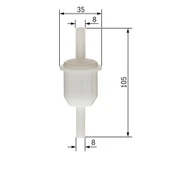 Bosch 0450904058  Benzin Filtresi Murat 131 / R19 R21 CLIO I / Escort IV 86-90 / Sunny I 82-87 / Bmw 3 E21 Bmw 5 E12 E28 Küçük Tip Ünıversal - 1