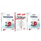 3D TYT Türkçe ve Matematik ile AKM Dil Bilgisi Soru Bankası Seti 3 Kitap - 1