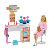 Barbie Wellness Yüz Bakımı Yapıyor Oyun Seti GJR84 - 1