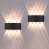 2 Adet 15 Watt, Amber Işık Ledli Çok Kaliteli İç ve Dış Mekan Aydınlatma Armatürü Bahçe Duvar Apliği - 3