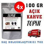 TOPİK  4 ADET 100 GR AÇIK KAHVE SAÇ TOZU - TOPİK 4 X 100 GR AÇIK KAHVE SAÇ FİBERİ EKONOMİK PAKET TOPLAM 400 GR - 1