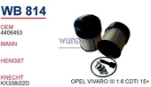 Wunder WB814 Mazot Filtresi Trafic Master III Pu9009Zkıt Fn0019 - 1