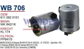 Wunder WB706 Mazot Filtresi Sprinter 00-06 Vito 110 Cdı - 1