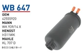 Wunder WB647 Mazot Filtresi İveco Daily IV - V - Mitsubishi Canter - 1