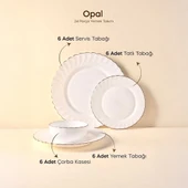 Perotti 17585 Waves Opal 24 Parça 6 Kişilik Yemek Takımı - 4