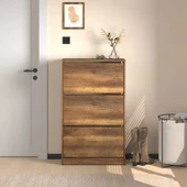 Flat Duo 3 Katlı Geniş Ayakkabılık - Oslo Ceviz 73x119x26 cm - 2