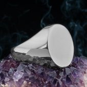 Oval Sade Düz 925 Ayar Gümüş Erkek Yüzük thumbnail 1