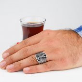 Kartal Tasarımlı 925 Ayar Gümüş Erkek Yüzük thumbnail 2