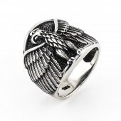 Kartal Tasarımlı 925 Ayar Gümüş Erkek Yüzük thumbnail 3