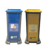 Sıfır Atık Geri Dönüşüm Atık Kutusu 2'li Set-70 lt Kargo Dahil - 1