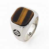 Kaplangözü Taşlı Desenli 925 Ayar Gümüş Erkek Yüzük thumbnail 3