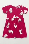 KIZ ÇOCUK ELBİSE FIRFIRLI KEDİCİK BASKILI B36 thumbnail 3