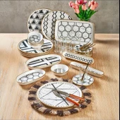 Fecra Feza 35 Parça Gold Fileli Kahvaltı Seti - 1