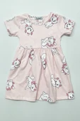 KIZ ÇOCUK ELBİSE FIRFIRLI KEDİCİK BASKILI B36 thumbnail 5