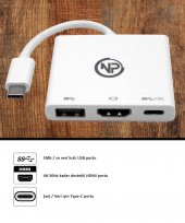 NPO TCA-104 MUF82ZM Macbook Type-C to HDMI-USB-Type-C Çoklayıcı - 7