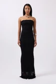Straplez Dantel Maxi Elbise - 2
