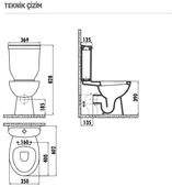Creavit Sedef Duvara Dayalı Klozet Rezervuar 60 cm Beyaz SD318 - 2