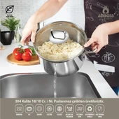 Amboss Diamond Strainer 8 Parça Cam Kapak Tencere Seti - 3