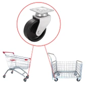 Ofis Koltuk Tekeri Vidalı Yük Taşıma Mobilya Alışveriş Sepeti Tablalı Teker 50 MM x 20 mm Siyah - 3