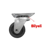 Ofis Koltuk Tekeri Vidalı Yük Taşıma Mobilya Alışveriş Sepeti Tablalı Teker 50 MM x 20 mm Siyah - 4
