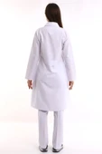 Bilenn Tekstil Doktor Öğretmen Kadın Önlük Uzun Boy Ceket Yaka - 171 Beyaz thumbnail 2
