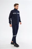 mervem Safety Yelek Pantolon 7/7 Gabardin %100 Pamuk Kapitoneli Reflektörlü Kışlık Lacivert - 6