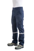 ERY Iş Elbiseleri 7/7 Gabardin Kışlık Lacivert Pantolonu Kalın Reflektörlü Iş Pantolonu - 1