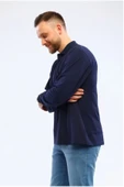 Alcteks Sweatshirt 2 İplik Polo Yaka Lacivert Uzun Kol - 3