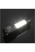 Torka Dayanıklı USB Şarjlı El Feneri Uzun Menzilli Flaşörlü Zoomlu Kamp Deprem Çanta Metal El Feneri - 5