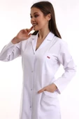 Bilenn Tekstil Doktor Öğretmen Kadın Önlük Uzun Boy Ceket Yaka - 171 Beyaz thumbnail 6