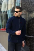 Alvora Lacivert Shoftsell Erkek Polar Standart Kalıp Tam Fermuarlı 3 Çepli Erkek Hırka Outdoor - 4