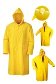 Craftex Profesyonel Yüksek Kalite Pvc Uzun Yağmurluk Pardesu Sarı 0,32 Mıc Xxl thumbnail 4