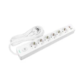 Byes BY80-141 6'lI Anahtarlı USB Hızlı Şarjlı 2m Kablolu Topraklı Priz | 20W PD QC Destekli - 2