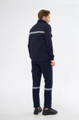 mervem Safety Yelek Pantolon 7/7 Gabardin %100 Pamuk Kapitoneli Reflektörlü Kışlık Lacivert - 7