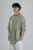Avangart Yeşil Kapüşonlu T-Shirt - 3