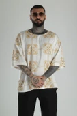 Sarı Nakış İşlemeli Oversize T-Shirt - 3
