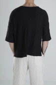 Etnik Desenli Siyah T-Shirt - 4