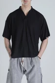 İtalyan Kesim Siyah T-Shirt - 1