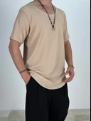 Lycralı Bej T-Shirt - 2